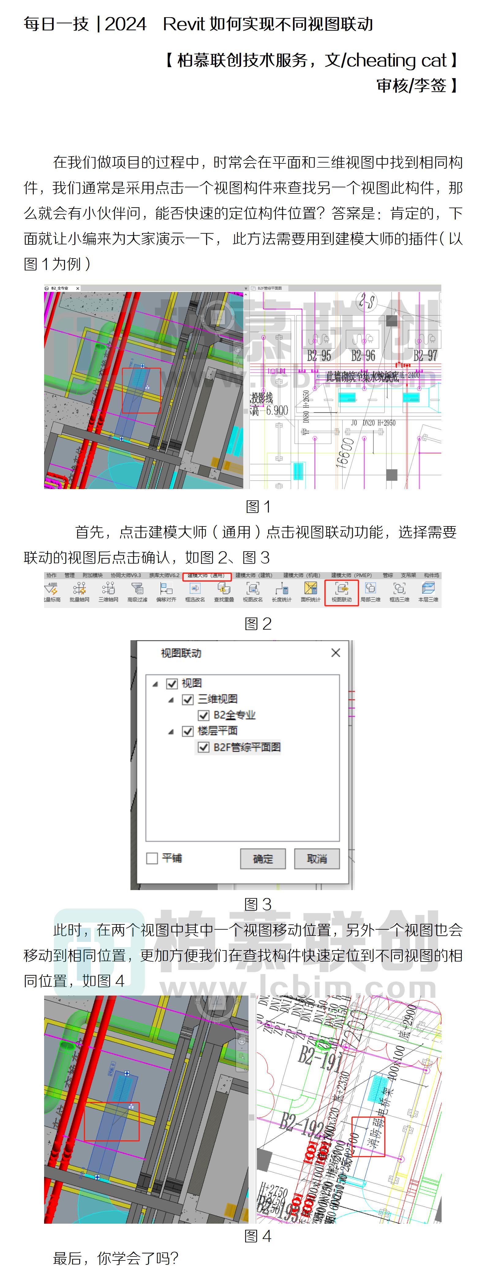 每日一技  2024  Revit如何實(shí)現(xiàn)不同視圖聯(lián)動(dòng).jpg