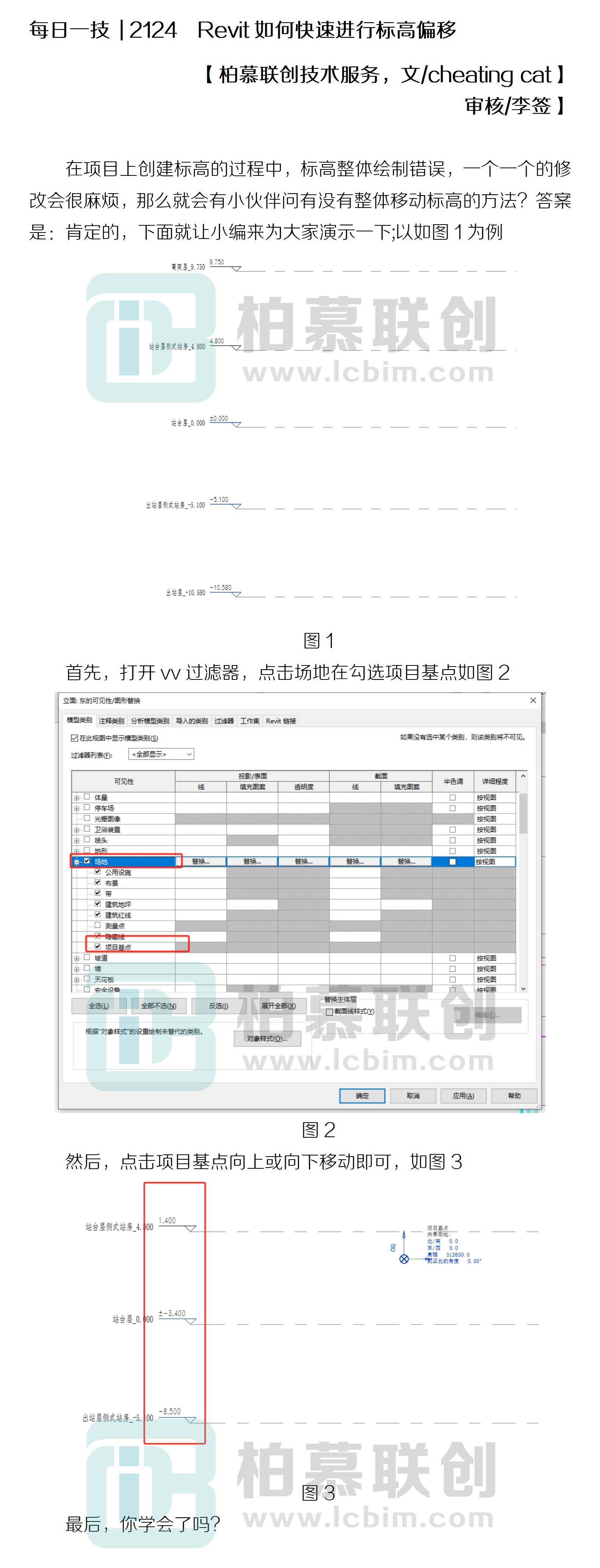 每日一技  2124  Revit如何快速進(jìn)行標(biāo)高偏移.jpg