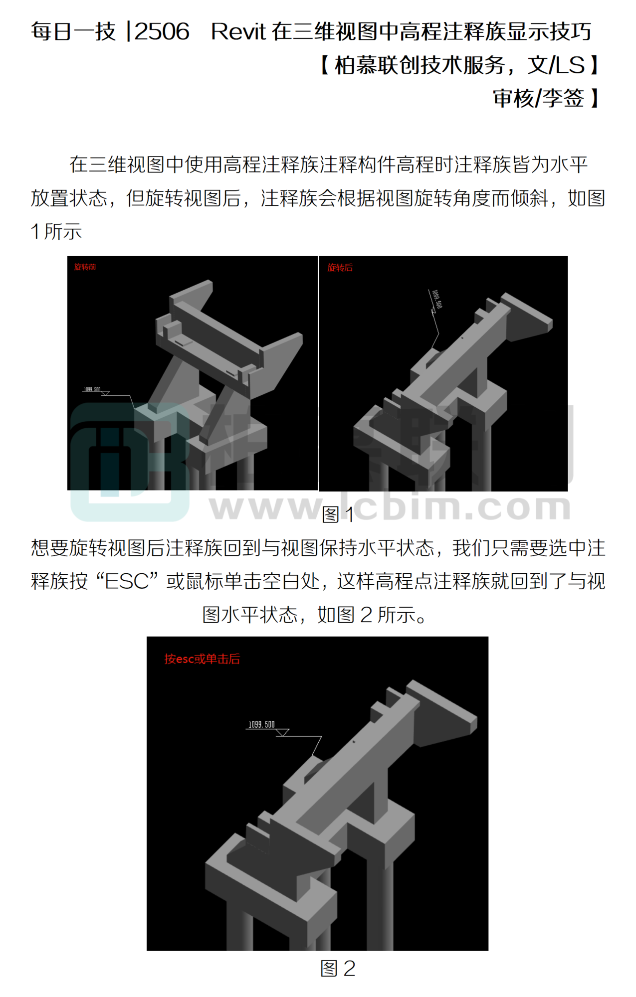 每日一技  2506  Revit在三維視圖中高程注釋族顯示技巧.png